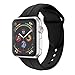 Produktbild BZLine Armband | Weiches Silikon Ersatz Uhrenarmband | Für Apple Watch Series 4 40mm/44mm | Neue Mode und Hautfreundlich | Handgelenkgröße: 5,51-7,28 Zoll | Bandlänge: 96 mm + 117 mm | 14 Farben (Für 44MM Armband, Schwarz)