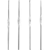 Crochet Needles, 4 Pcs Stainless Steel Silver Crochet Needles, 0.6 to 1.9 mm Set of Crochet Hooks, Crochet Hook Knitting Need