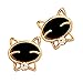 Produktbild VJGOAL Damen Ohrringe, 1 Paar Nette Lächeln Katze Hochwertigen Feinen Diamant Ohrstecker Frau Valentinstag Geschenk (Gold)
