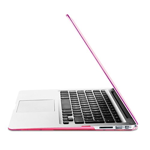 kwmobile Crystal Hülle für Apple MacBook Air 13″ (ab Mitte 2011) Hard Case – dünne durchsichtige transparente Schutzhülle Cover Tasche Pink Transparent - 8