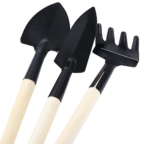 TRIXES Set mit Mini Gartenwerkzeugen Schaufel Rechen Pflanzkelle Flower Pot Tools Sämling Gewächshaus Pflanzen - 3