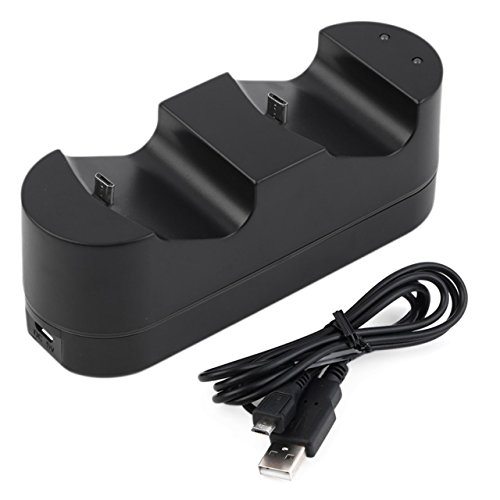Preisvergleich Produktbild Jasnyfall Black Dual Shock 4 Controller Ladestation Dock Ladegerät für Sony PS4