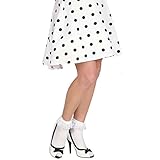 Material: Polyester NET TOYS Weiße Rüschensocken Rüschen Socken weiß Rockabilly Rock n Roll Söckchen 50er 60er Jahre Kostüm Accessoire