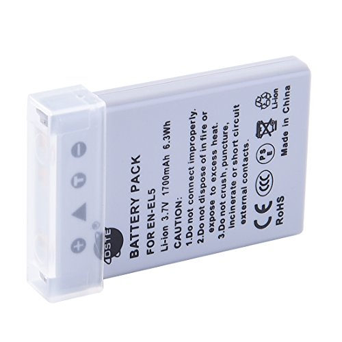 DSTE 2-Pack Rechange Batterie pour Nikon EN-EL5 Coolpix P510 P520 P530 P5000 P5100 P6000 S10 3700 4200 5200 5900 7900 P3 P4 P80 P90 P100 P500