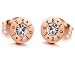 Produktbild 8mm Edelstahl Ohrstecker Damen Herren Glitzer Ohrringe mit Kristall Rosegold Diamant Stecker Tunnel Helix Piercing Ohrstecker Edelstahl Klein Rund Zirkonia Ohrringe Gravur Love mit Zirkonia Rose Gold