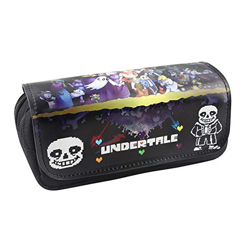 Preisvergleich Produktbild Edwiin Federmäppchen Undertale Aufdruck Karikatur Federmäppchen aus Leinwand Schüler Bleistiftbeutel mit Reißverschluss Briefpapier Pencil Case Modell E