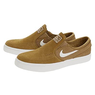 nike sb janoski golden beige & white suede skate shoes