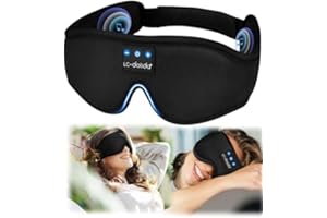 LC-dolida Maschera per dormire con cuffie Bluetooth per donne e uomini, occhiali da notte 100% blocco della luce, materiale traspirante in seta di ghiaccio maschera per gli occhi con auricolari per
