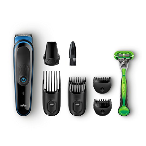 Braun Multigroomer 7-in-1 Bartschneider MGK3040, Rasierer, Trimmer und Bodygroomer mit Gillette Body, schwarz/blau - 5