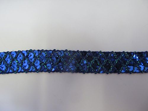 Blue Sequin Metallic Trim Craft Braid - 25 mm Wide