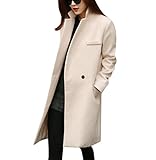 wollmantel damen schwarz c&a Empfohlene Handwäsche Damen Lange Mantel Trenchcoat Übergangsjacke Faux Wollmantel Parka Coat Outwear M Beige