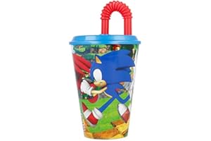 ILS I LOVE SHOPPING Sportbecher mit Trinkhalm 430 ml für Kinder aus Kunststoff (Sonic)