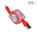 Produktbild Leuchtendes iOS 10 lightning Ladekabel USB Datenkabel ausziehbar bis 1 Meter für iPhone 7, 7 Plus, 6s, 6, 6s Plus, 6 Plus, SE, 5s, 5c, 5, iPad, iPod in rot von PhoneStar