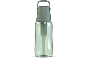DAFI BRITA Botella de Filtro de Agua SOLID Salvia, 0,5 L - con Filtro de Carbón activado que mejora el pH, sin BPA, Elimina el sabor y el olor a cloro, fabricada con resistente Tritan™