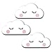 Produktbild luvel (M6) - 3er Set XXL Wolken mit 3D-Effekt als Kinderzimmer Deko Wandtattoo Kinderzimmer 30x15 cm 5mm Kunststoff (weiß pink cheeks)