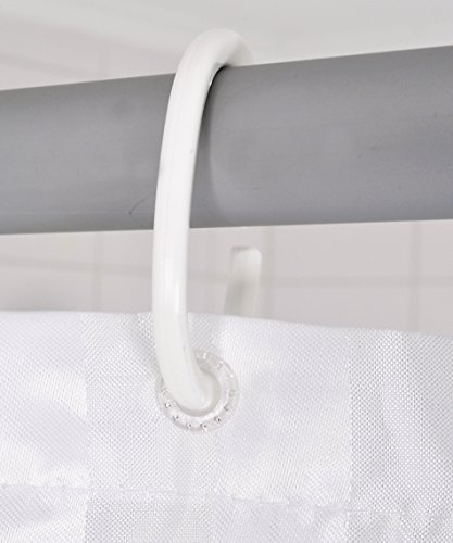 Ridder Duschvorhang Textil Uni weiß 180×200 cm - 6