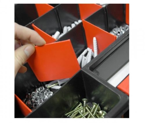 5 Stück XL Sortimentskasten, Organizer mit 21 variablen Einteilern pro Box. Maße BxTxH in cm: 46 x 32 x 8 cm - 2