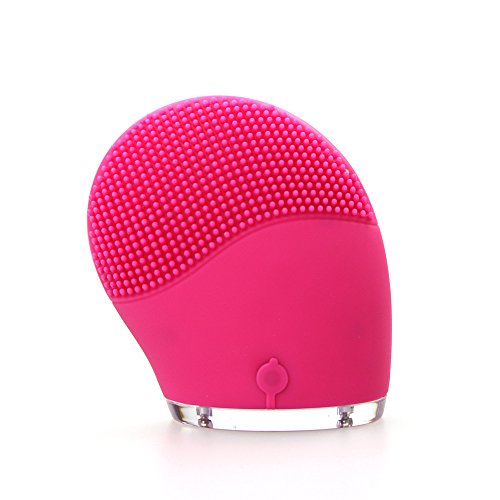 Benss Electric Facial Cleansing Brush and Anti Aging Device Ultrasonic Vibrating Face Cleansing Massager Waterproof Deep Exfoliator Makeup Rechargeable Face Massager Rose Red Advised Working Voltage 3.7V