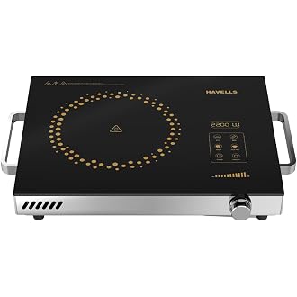 Havells 2200 Watt Infrared Induction Cooktop With Digital Display| Glo TC22-6KV Surge Protection| Sensor Touch