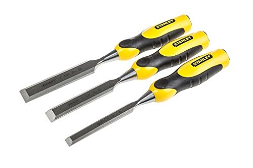 Stanley DynaGrip Stechbeitel-Set, 3-teilig, 12/18/25mm, Chrom-Stahl-Legierung, ergonomisch, schlagfester Griff, 2-16-883 - 2