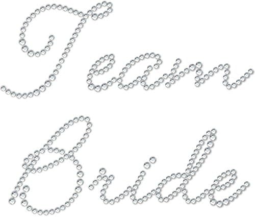 Diamante Diamonte Hotfix Wedding Transfer Rhinestone iron on Motif "Team Bride" -Style1