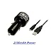 Produktbild GiXa Technology 2100mAh / 2.1A Schwarz + V8 USB Micro Ladekabel, Universal Auto KFZ LKW Ladegerät, Schnell Lader, Dual / Doppel Adapter + KFZ Ladekabel / Datenkabel passend für Handy / Smartphone Samsung, Nokia, Sony Ericsson, LG, HTC, Motorola, Lenovo....