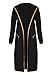 Ladies Open Front Hood Zip Pocket Cape Cardigan Womens Elbow Patch Duster Coat