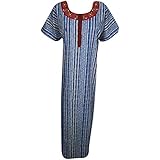 Indiatrendzs Women Nightgown Nightwear Cotton Embroidered Nightdress (Chest 50)