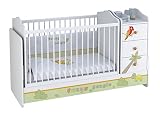 Polini Kids Kombi-Kinderbett Basic mit Kommode weiß-orange mit Jungle Motiven ,1185-1
