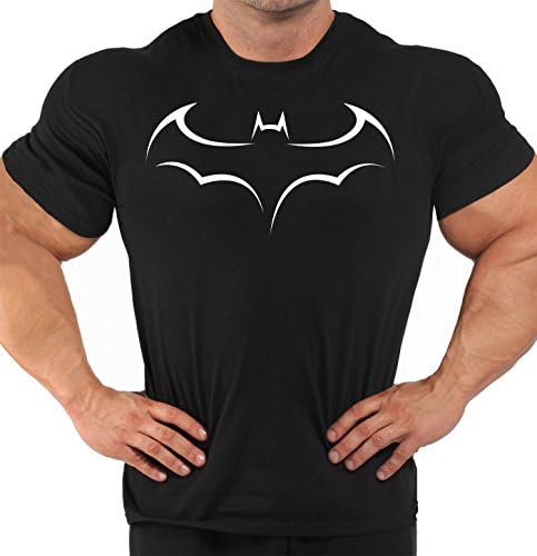 TRIBAL BAT T-shirt - GYM Workout Sports Top - Bodybuilding Casual Fit T-shirt (2XL, BLACK)
