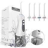 Water Flosser for Teeth,Power Floss Water Jet with 4 Jet Nozzles for Teeth Clean,200ml Detachable Reservoir,IPX7 Waterproof, USB Rechargeable, 3 Water Pressure and FDA Approved