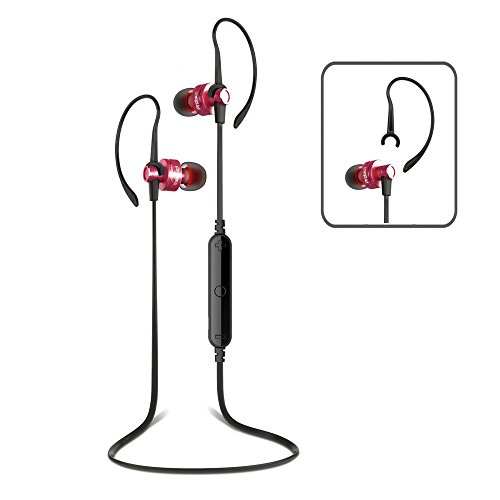 PROT3CH® Auriculares inalámbricos Bluetooth 4.0 con cancelación de ruido CVC 6.0 Sonido estéreo HD y micrófono para llamadas de manos libres. Deporte. Correr. Auriculares. Conjunto de auriculares para iPhone 5 5c 5s 6 6s 6 Plus Samsung S 5 6 y smartphones Android