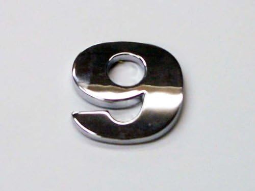 Chrome Look Number 9 Car Decal / Badge - Comes with Self Adhesive Back