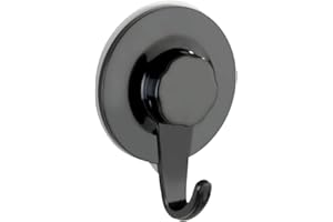 WENKO Static-Loc Plus wieszak ścienny Valenza - wieszak na ręczniki, wieszak na ubrania, mocowanie bez wiercenia, tworzywo sztuczne (ABS), 6,2 x 8,5 x 2,5 cm; czarny