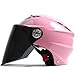 Produktbild Helme Elektrische Motorradhelm männer Vier Jahreszeiten Sommer Universal Sonnencreme UV Weibliche Leichte Halb bedeckt Unisex Sonnencreme Halbhelm (Farbe : Pink, größe : Sunglasses Sheet)