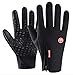 Produktbild Epinki Wasserdicht Handschuhe Outdoor Reithandschuhe Handschuhe Touchscreen Funktion Zipper Warm Größe X-Groß Handschuhe Schwarz