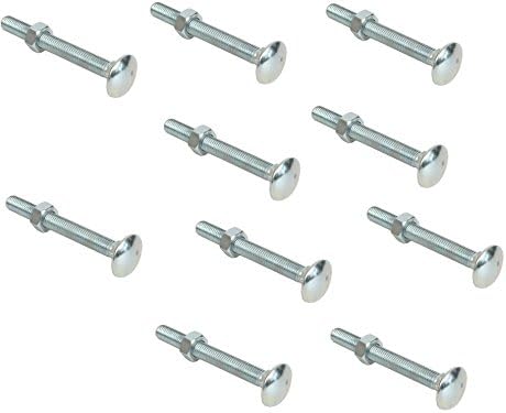 City Deco Centre M6 M8 M10 M12 CUP SQ HEX BOLTS & NUTS Coach Bolts Carriage Bolts (Pack of 10) (M6x50)