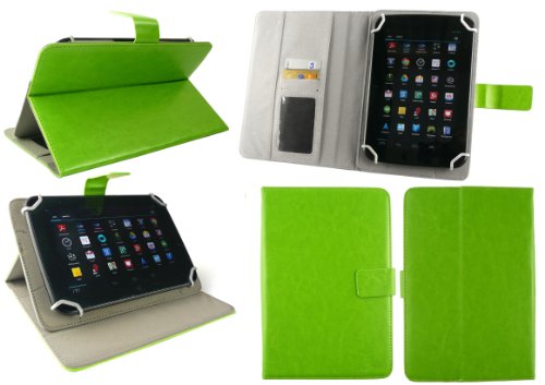 Emartbuy® Dragon Touch Y88X 7 Zoll Tablet PC Quad Core Universalbereich Grün Multi Winkel Folio Executive Case Cover Wallet Hülle Schutzhülle mit Kartensteckplätze + Grün Eingabestift - 2