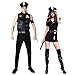 Produktbild Männer  Damen  Polizeikostüm Frauen Sexy Polizistin Uniform Mit Kleid, Kappe, Gürtel, Schwarz Für Cosplay Party