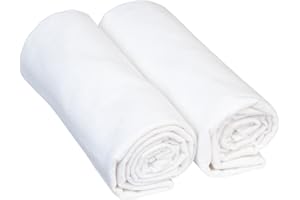 ‎BORNINO BORNINO Basics Moltontuch im 2er-Pack 80x80cm Stoffwindel, weiß - gefertigt aus reiner Baumwolle - besonders saugstark - robuste und praktische Helfer