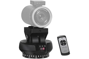 Camnoon Motorisierter Schwenk-Neigekopf 2-Achsen-Panoramakopf Smart Face Tracking 360°-Rotation 9 Stufen Einstellbare 1 kg Tragkraft mit Drahtlose Fernbedienung Telefonclip für Smartphone Kamera