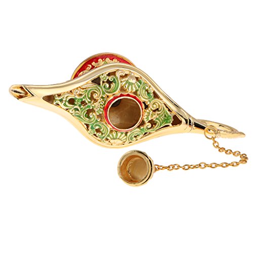MagiDeal Wunderlampe aus der Aladdin Legende, Öllampe Sammlerstück, Gold & Mehrfabig - 4