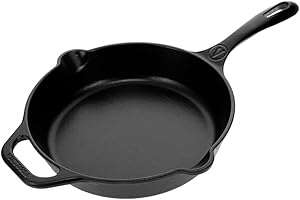 VICTORIA Patelnia żeliwna emaliowana indukcyjna 25 cm, nadaje się do ognia, grilla, piekarnika, kuchenki ceramicznej, gazu, żeliwa zrzutowego, wolna od substancji toksycznych, bez PTFE i PFOA