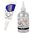 Tiles Gap Filler Waterproof Crack Seal Agent Grouting Paste for Tiles Waterproof Silicone Sealant for DIY Home Sink Tile Gap Filler Grouts Repair BOTTLE 280ML + TUBE 180ML (BOTTLE 280ML + TUBE 180ML)