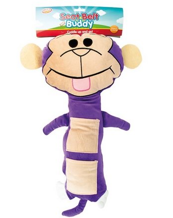 Vagus Electronics TM - Seatbelt Buddy Cuddly Animal Toy (Monkey)