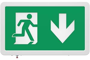 LightHub LED 3hr Emergency Exit Sign Box Maintained/Non-Maintained Fire Safety Light Fitting (Down Arrow)