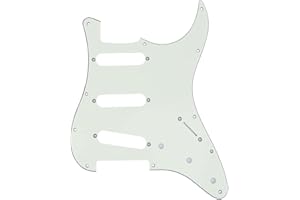 Musiclily Pro 11 Agujeros SSS 72 o 64 Strat Pickguard Golpeador Guitarra para MIJ JPN Japan Stratocaster, 3 capas Marfil Mint