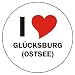Produktbild I Love GLÜCKSBURG (OSTSEE) Laptopaufkleber Laptopskin 210x210 mm rund