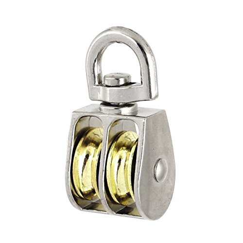 Preisvergleich Produktbild 20mm Durchmesser Edelstahl Doppel Sheave Swivel Eye Seilrolle
