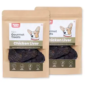 Healthy Barks Natural Chicken Liver Jerky Dog Treats, Gluten Free, for Adult Dogs & Puppies, 50 g (Pack of 2)